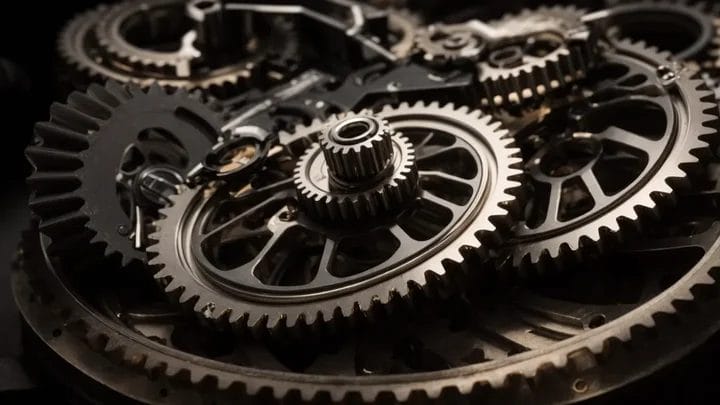 gleaming, metallic gear system